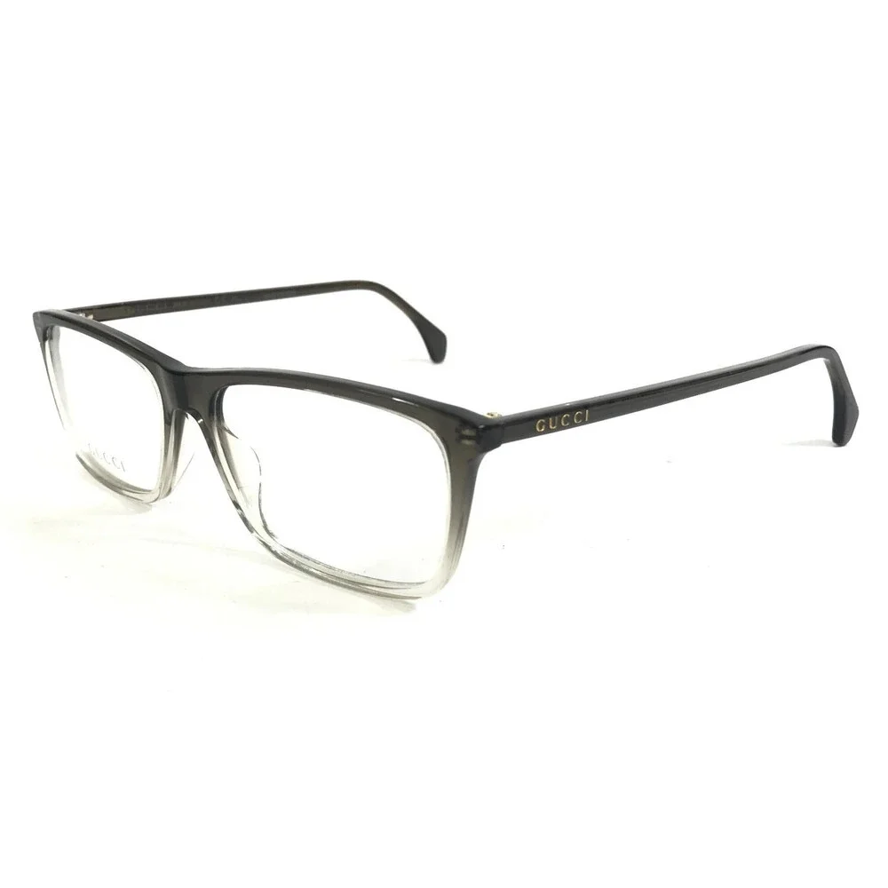 Gucci Eyeglasses Frames GG0553O 008 Dark Gray Fade Rectangle Full Rim 56-16-145